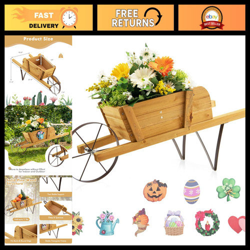 Rustic wooden wagon - wooden,